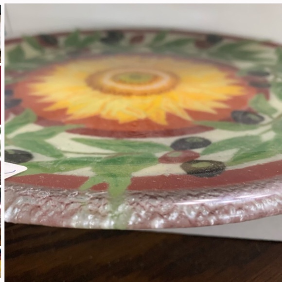 Host Pick (WOW) RARE Vintage Beautiful “Tuscany” Peggy Karr Glass Plate Art - Picture 3 of 10